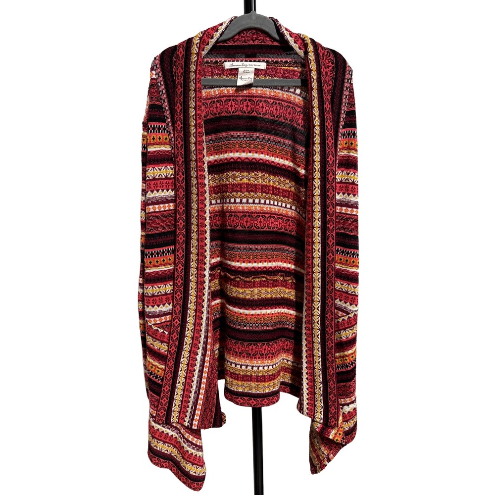 American Rag Cie Boho Striped Open Front Cardigan Sweater Size Medium Multicolor